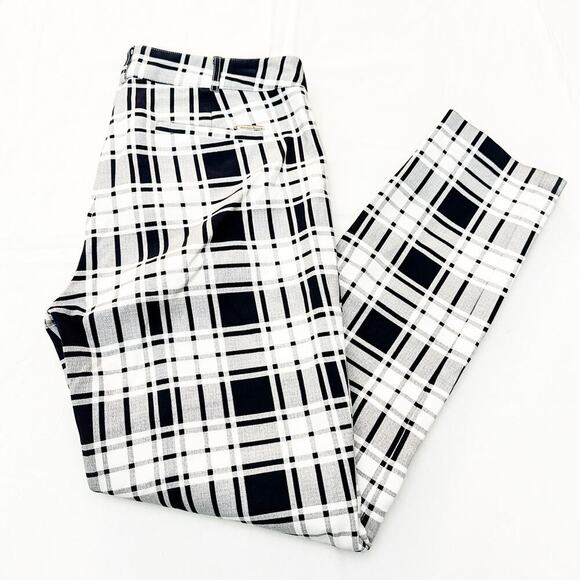 Michael Kors Plaid Striped Patterned Dress Pant Black White Jeans Size 6 - Picture 8 of 8